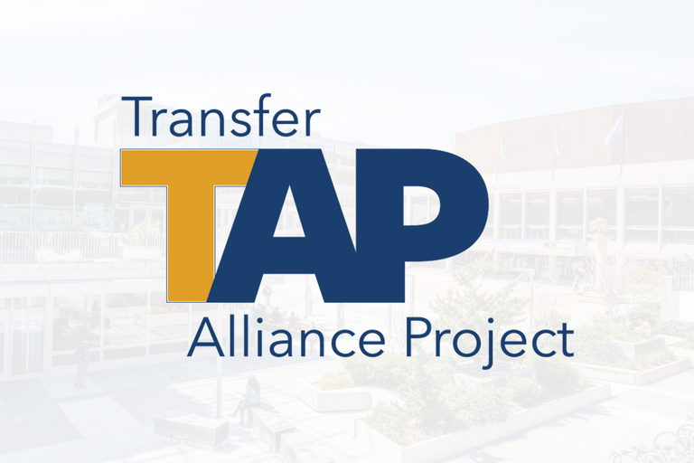 TAP's logo with UC Berkeley photo in the background