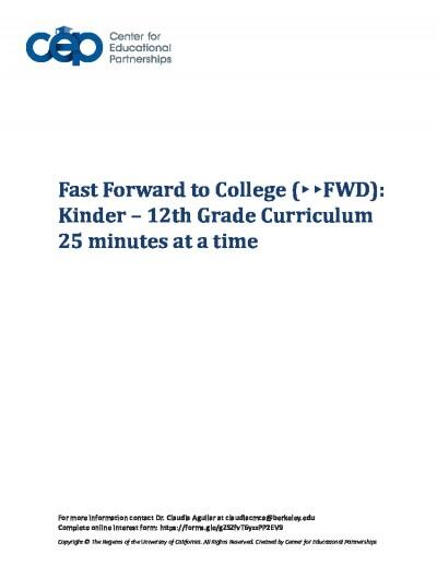 Screenshot of FFWD To College Curriculum